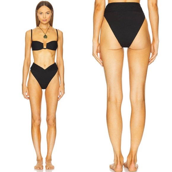 Tularosa Other - NWT Tularosa Lexi Top & High Waist Bottom Bikini Set in Black